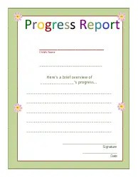 Progress Report Templates PDF. download Fill and print for free