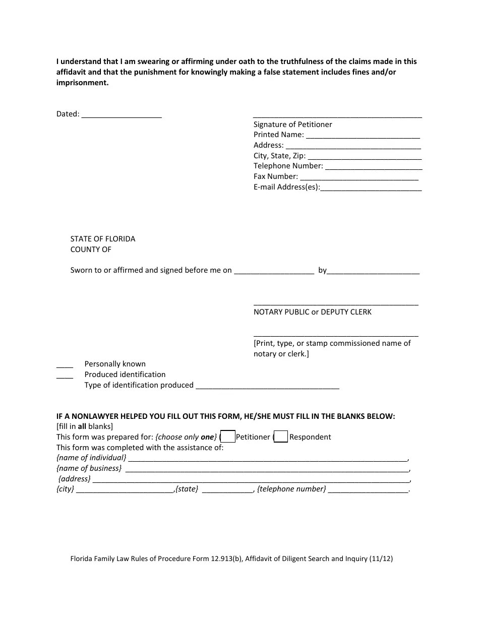 Form 12.913(B) Fill Out, Sign Online and Download Fillable PDF