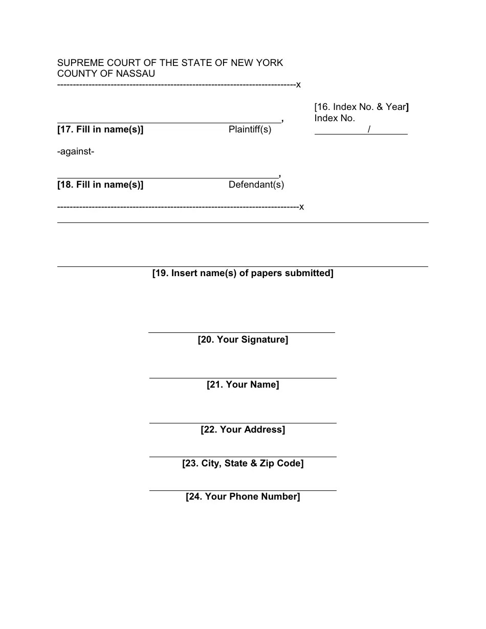 Nassau County, New York Notice of Entry Fill Out, Sign Online and