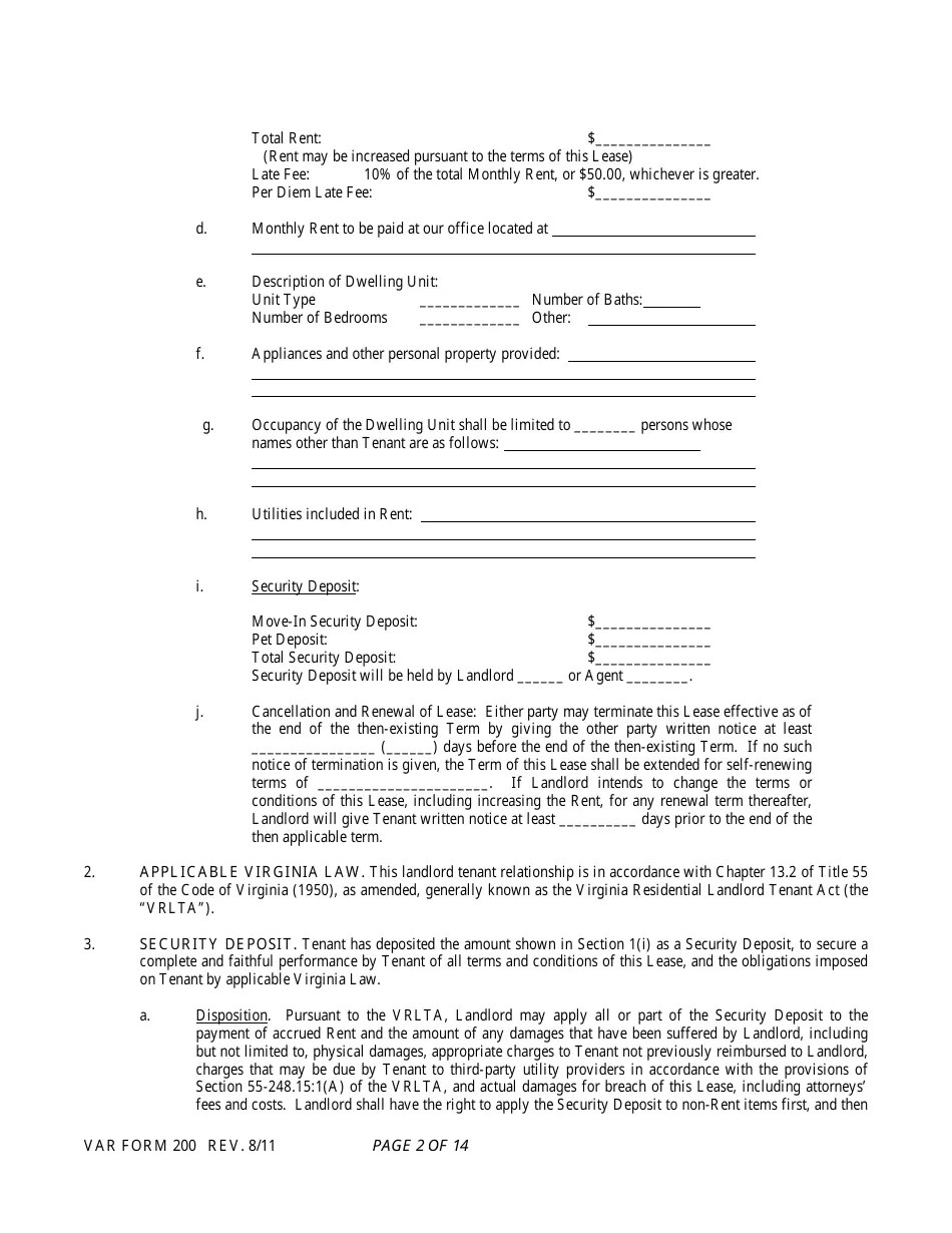 Form 200 Fill Out, Sign Online and Download Fillable PDF, Virginia