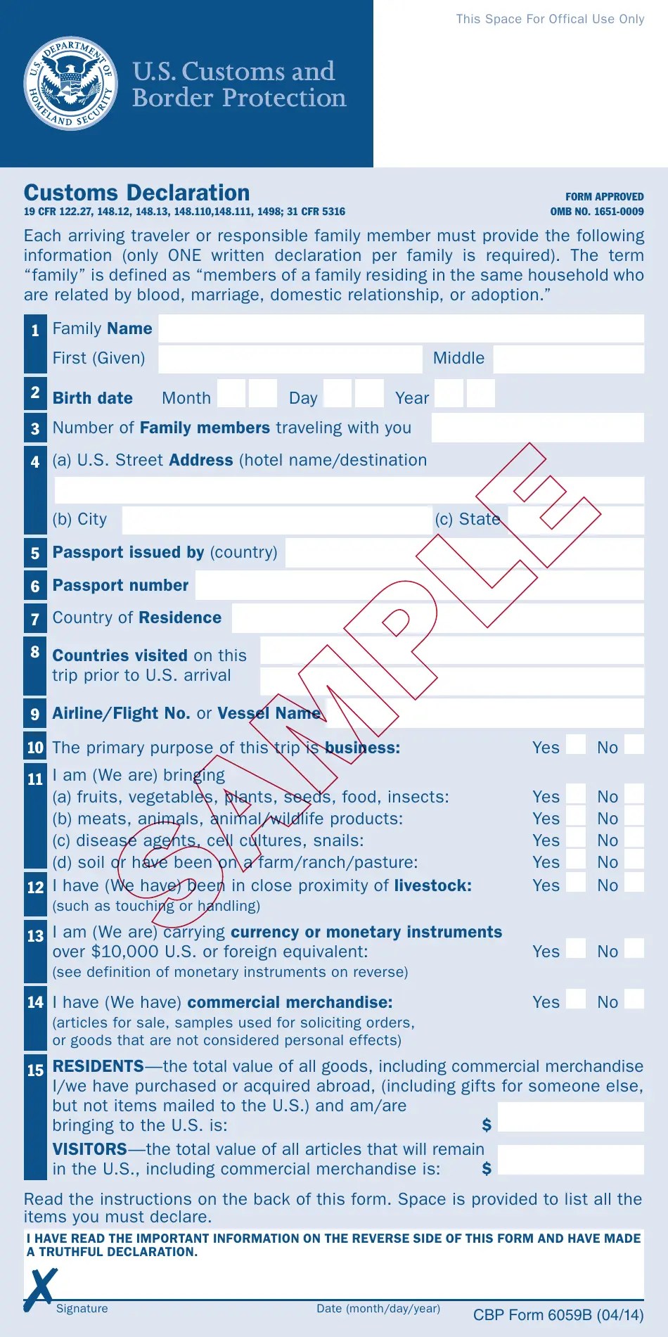 CBP Form 6059B - Fill Out, Sign Online and Download Printable PDF