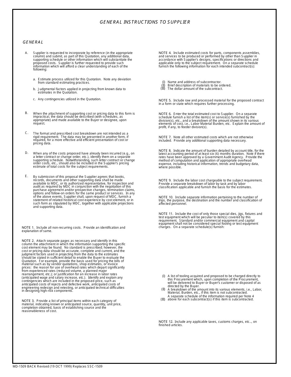 Cost/Price Proposal Breakdown Summary Template Download Fillable PDF