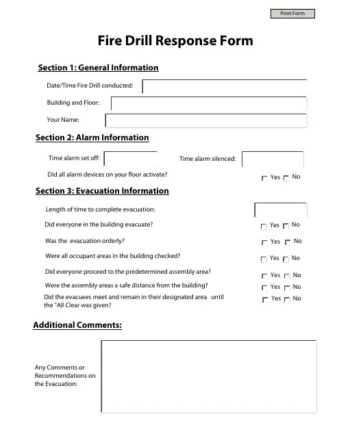 Fire Drill Templates PDF. download Fill and print for free