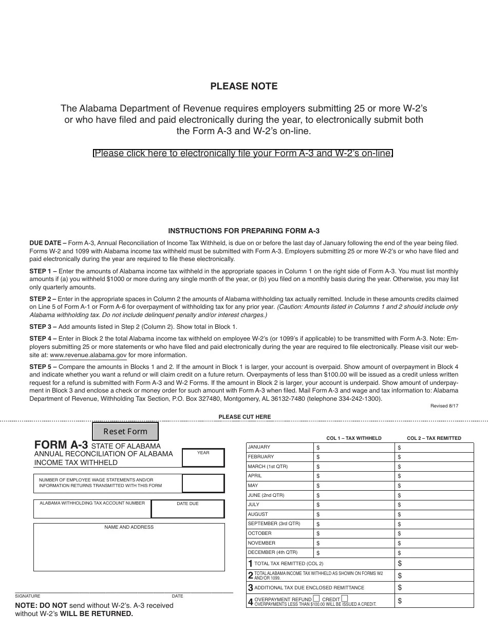 Form A3 Fill Out, Sign Online and Download Fillable PDF, Alabama