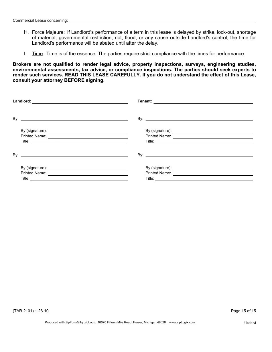 Form TAR2101 Fill Out, Sign Online and Download Fillable PDF, Texas