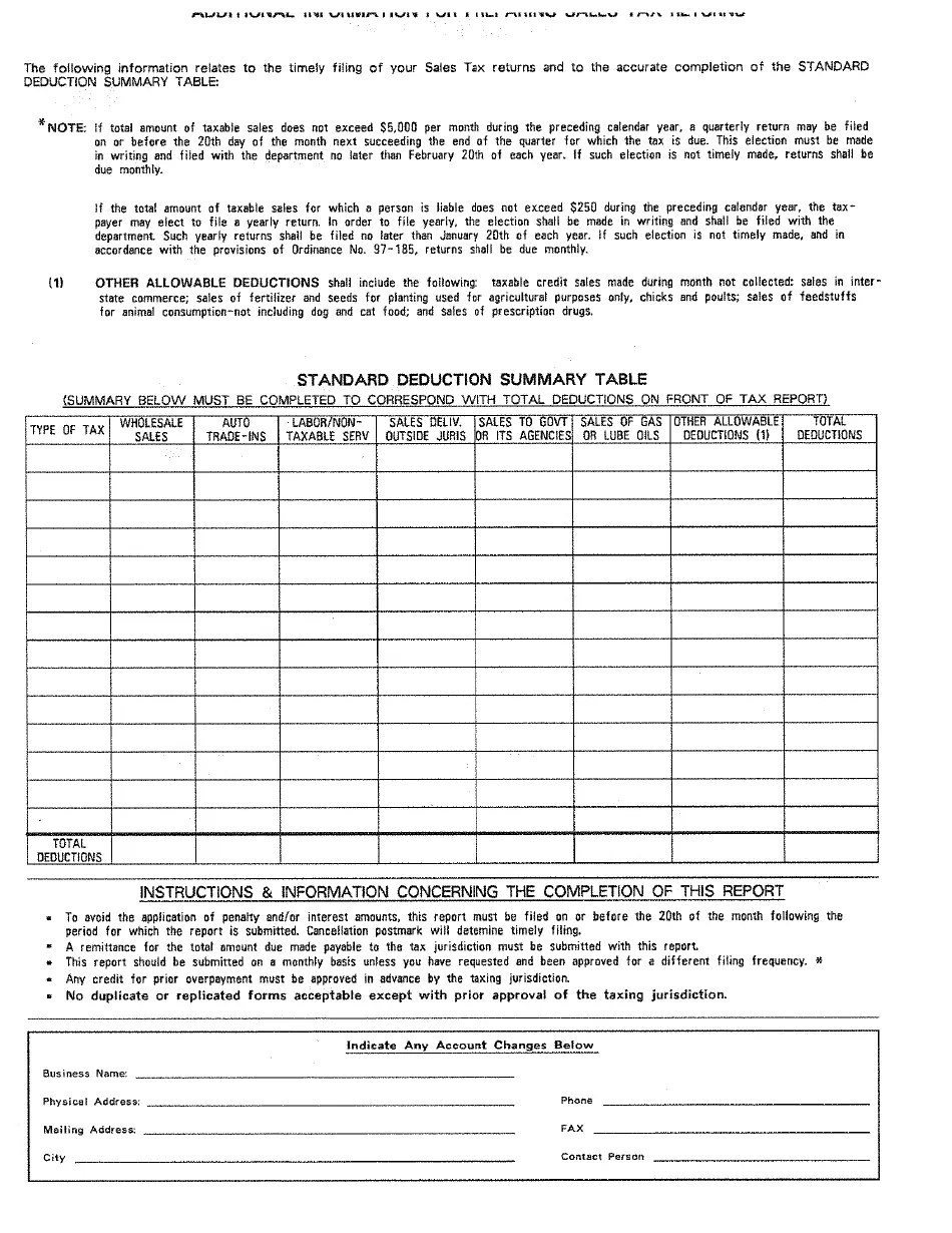 City of Birmingham, Alabama Sales Tax Return Form Fill Out, Sign