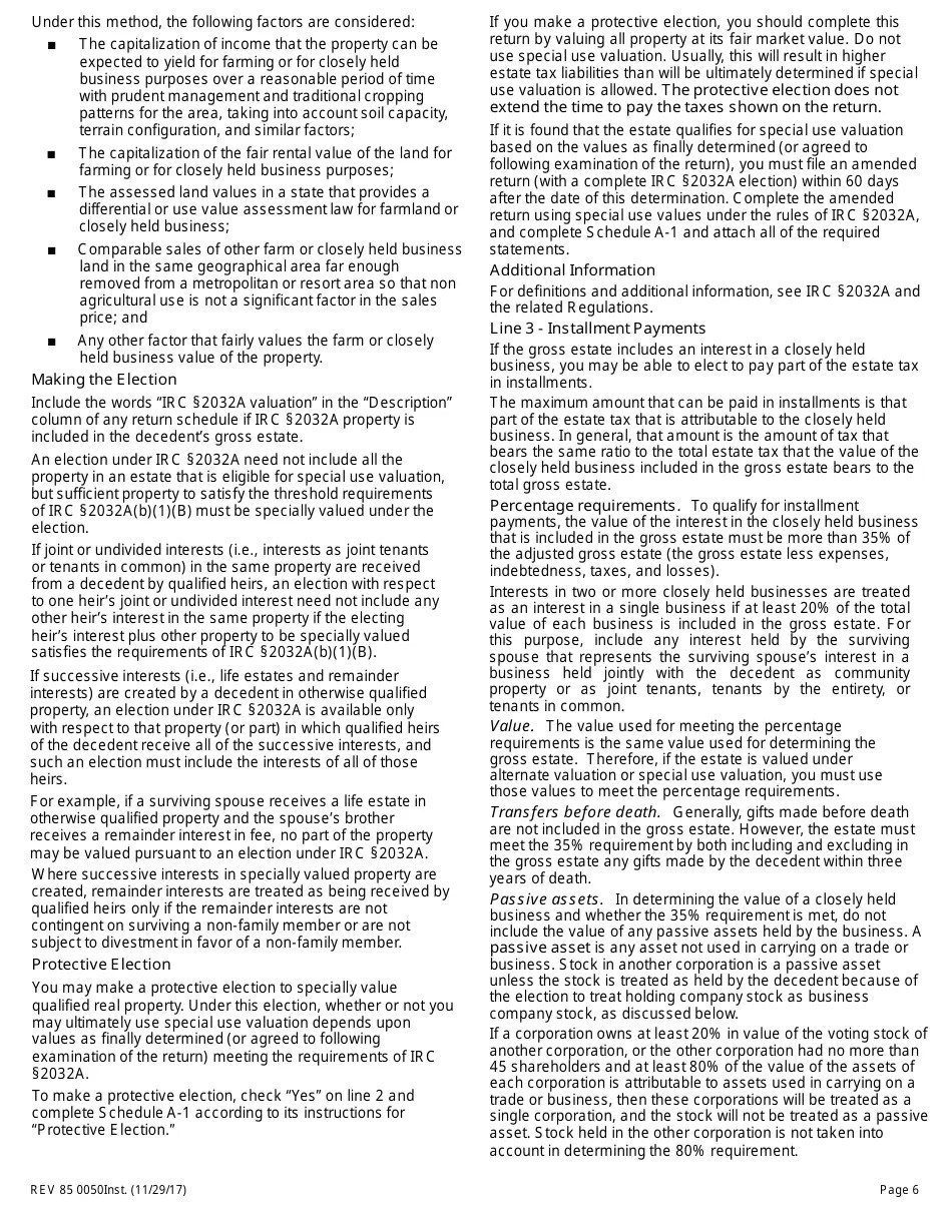 Download Instructions for Form REV85 0050 Washington State Estate and