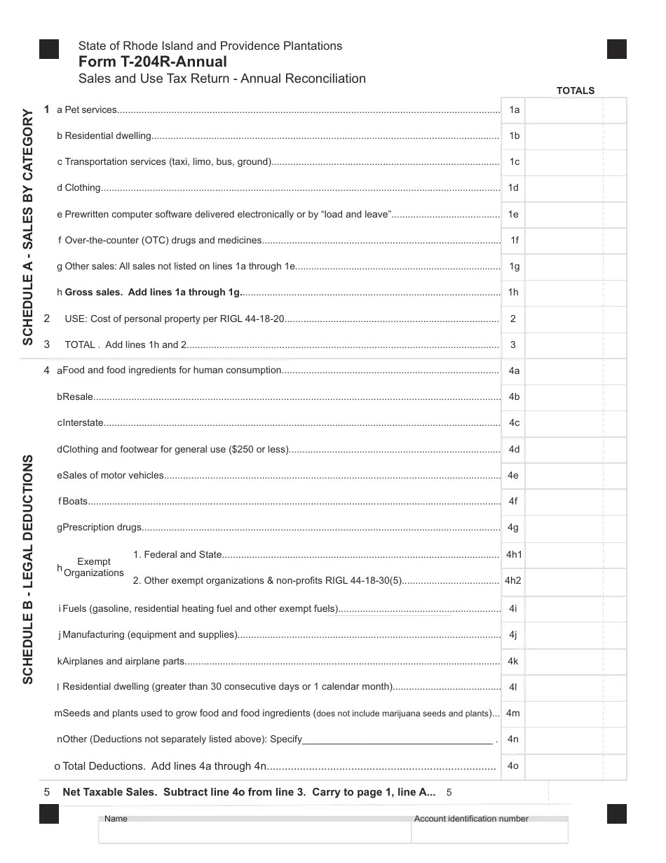 Form T204RAnnual 2017 Fill Out, Sign Online and Download