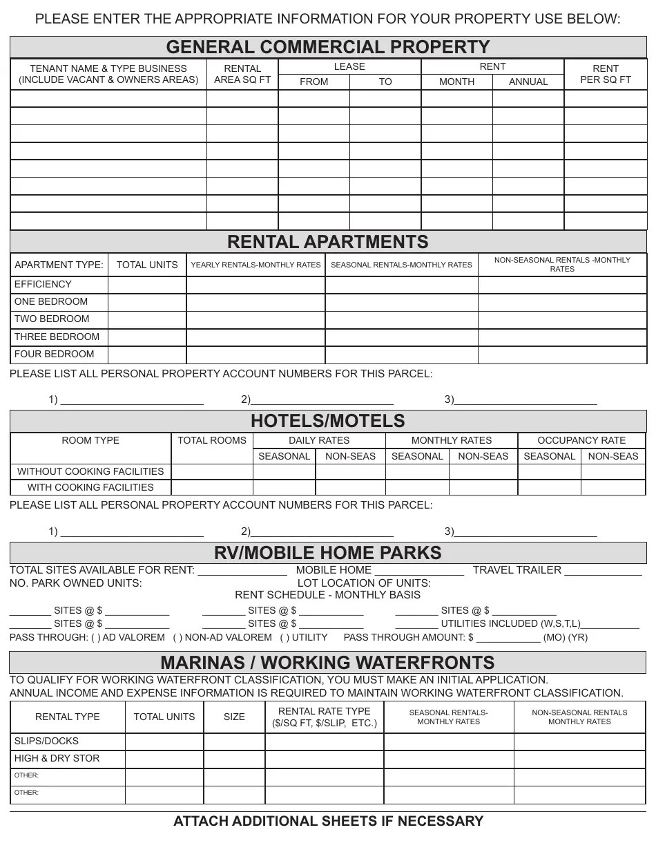 PINELLAS COUNTY, Florida Real Property and Expense Return Form