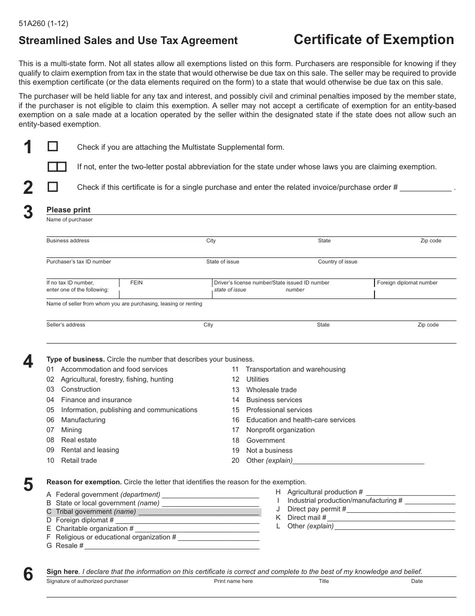 Form 51A260 Fill Out, Sign Online and Download Printable PDF