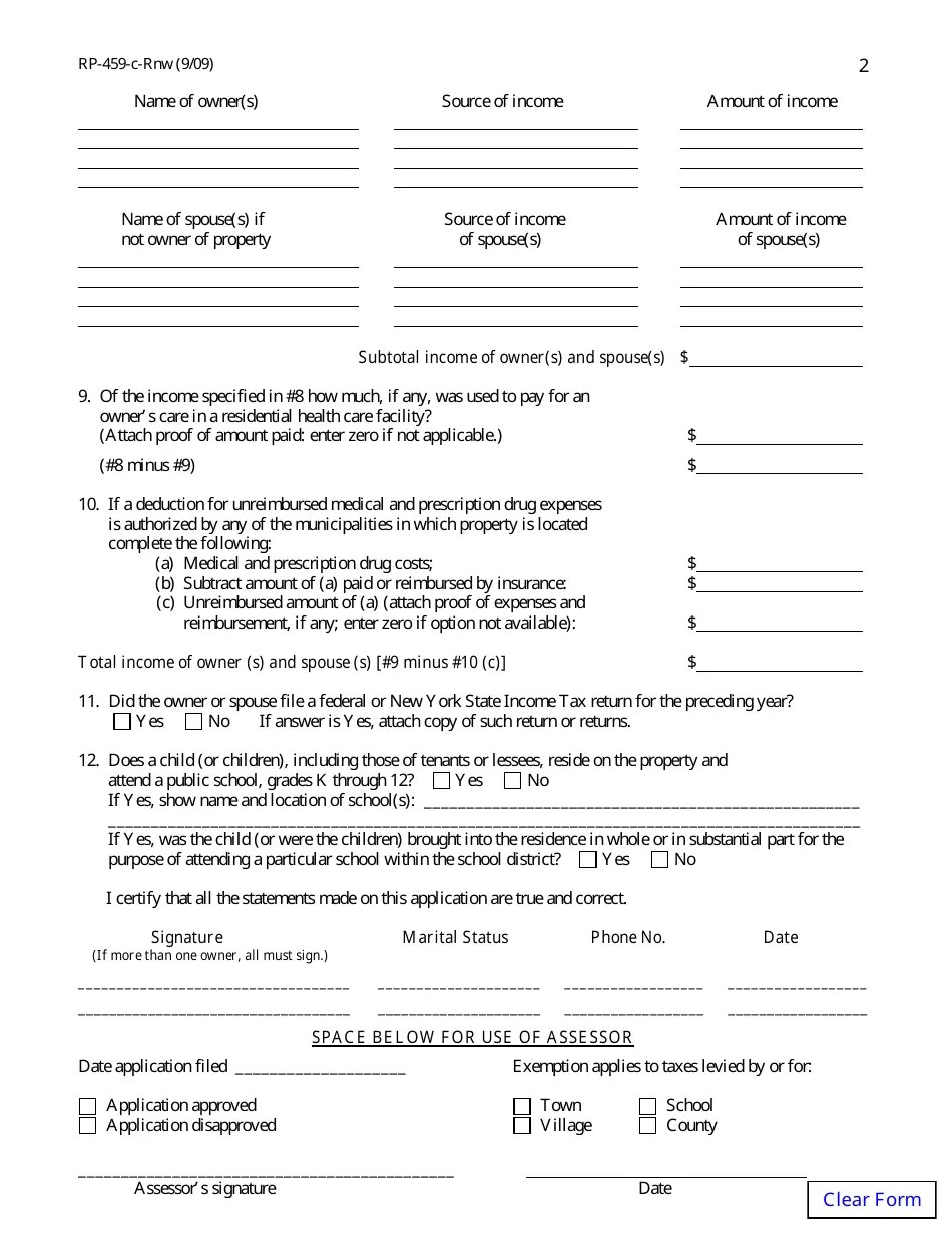 Form RP459CRNW Fill Out, Sign Online and Download Fillable PDF