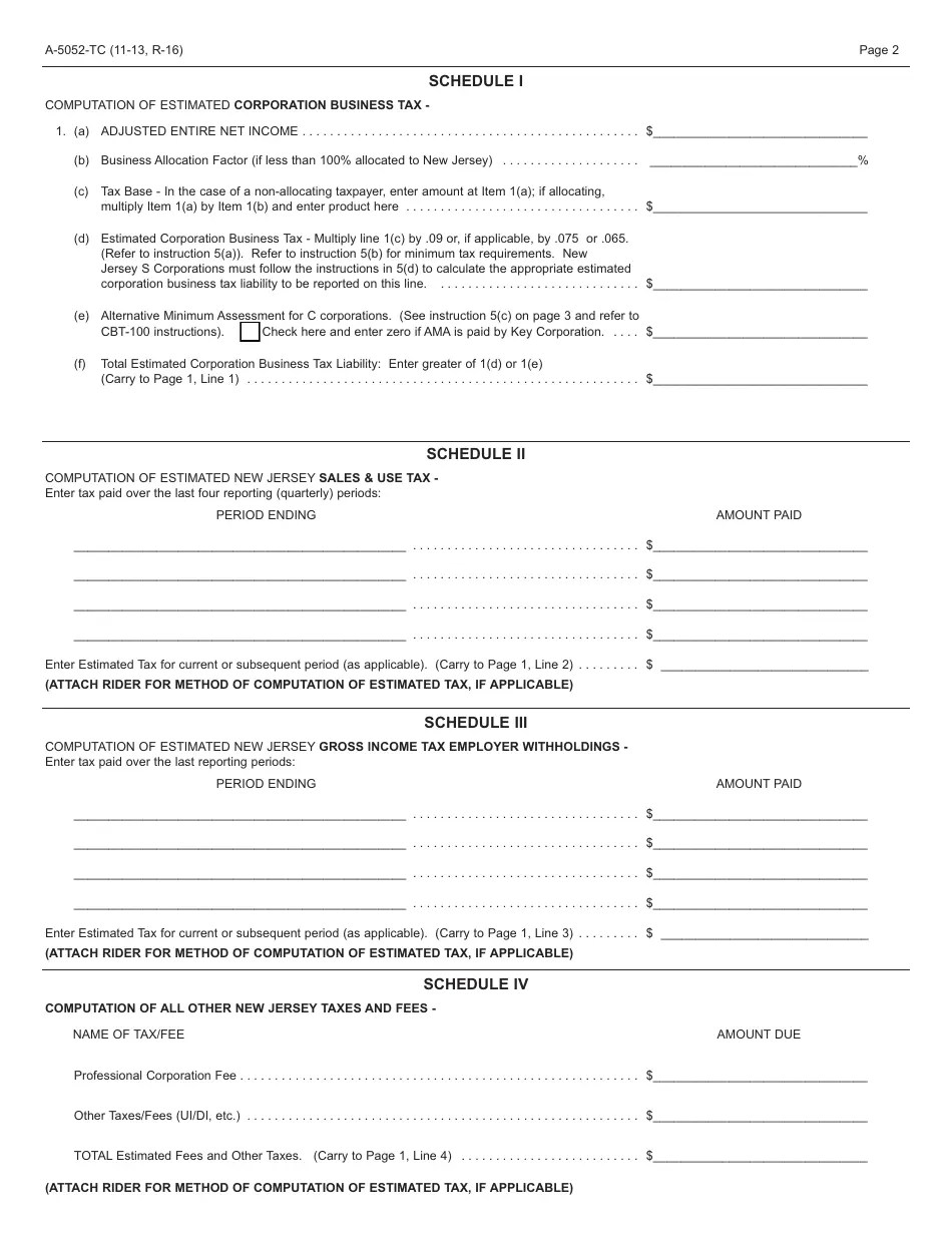 Form A5052TC Fill Out, Sign Online and Download Fillable PDF, New