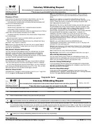 IRS Form W-4V - Fill Out, Sign Online and Download Fillable PDF