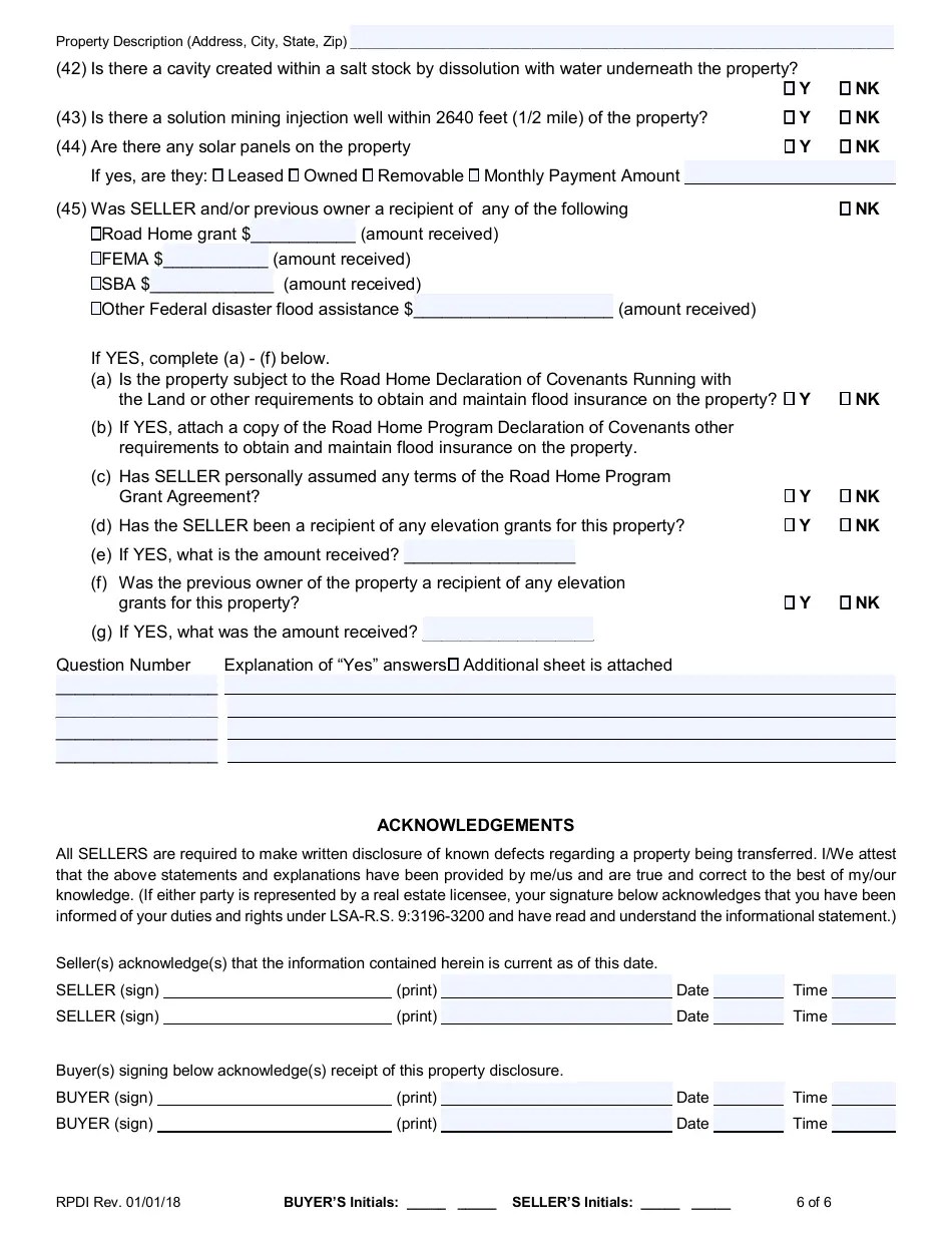 Louisiana Property Disclosure Exemption Form Fill Out, Sign Online and Download PDF