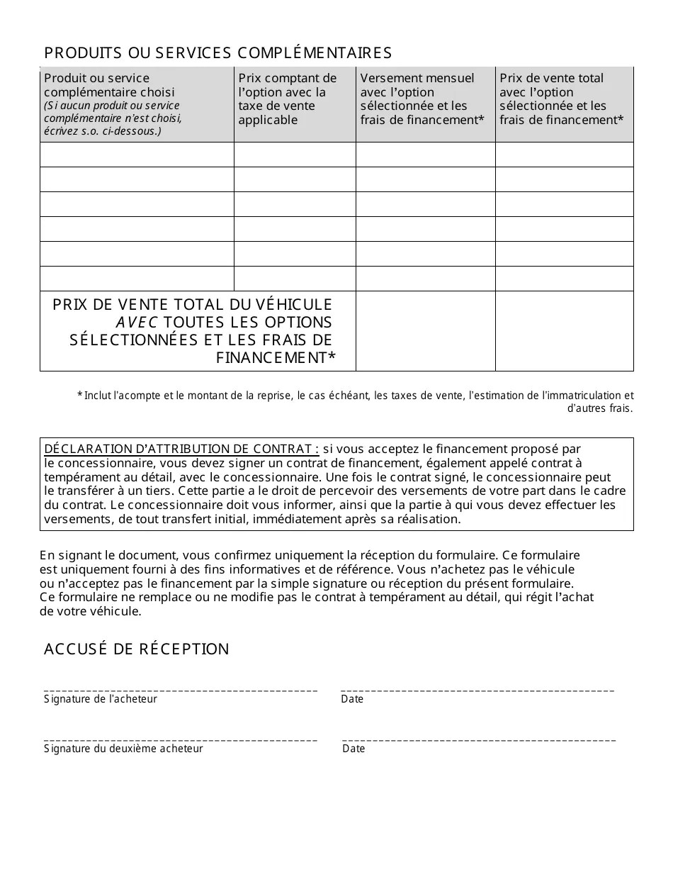 New York City Financing Disclosure Sale of Used Car (French) Fill Out, Sign Online and