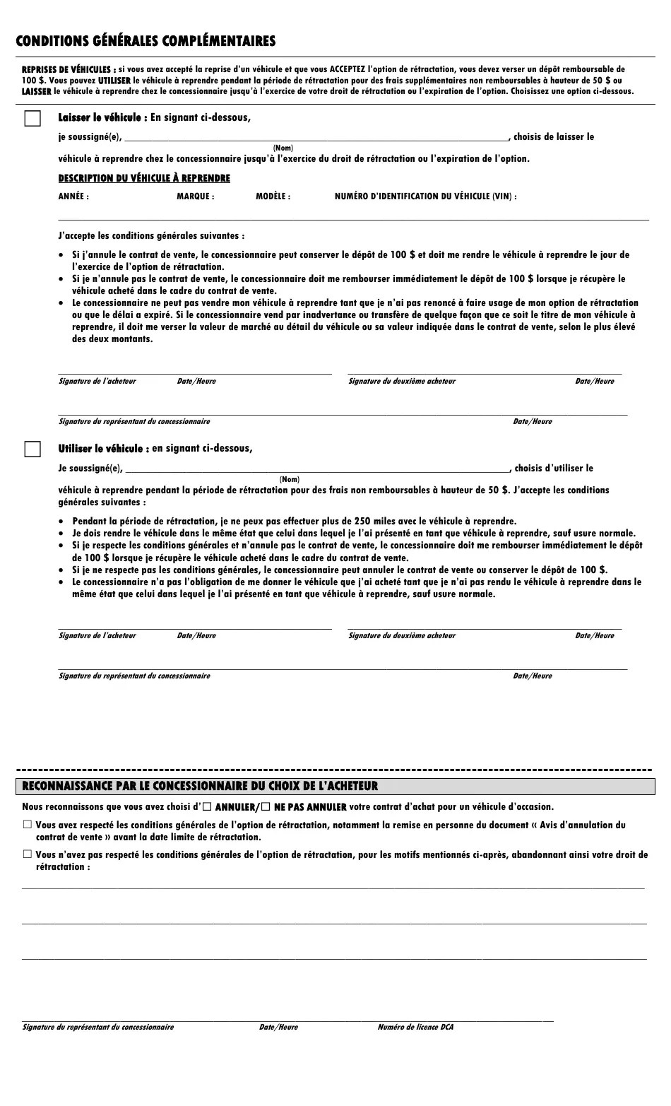 New York City Nyc Used Car Contract Cancellation Option Fill Out