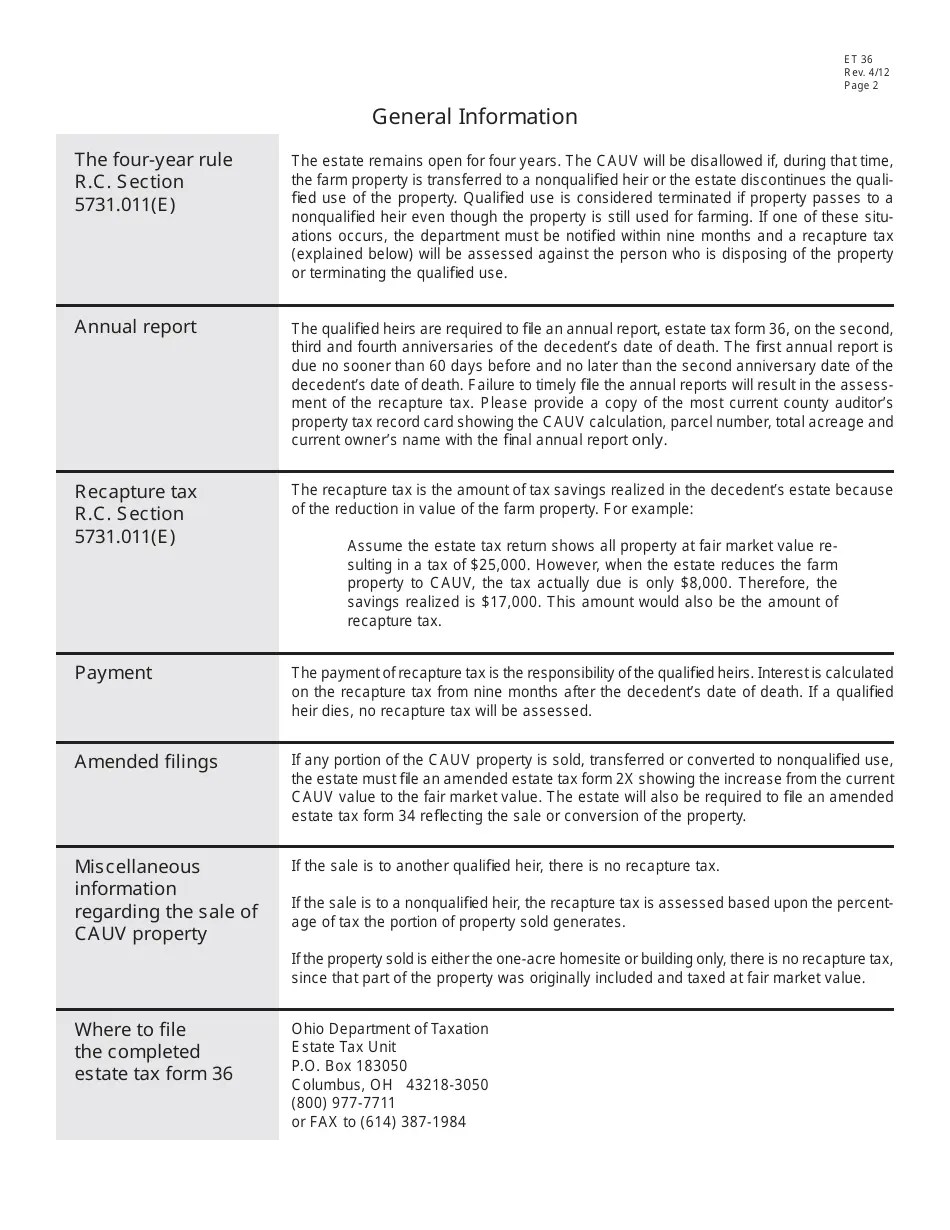 Form ET36 Download Fillable PDF or Fill Online Qualified Farm Property