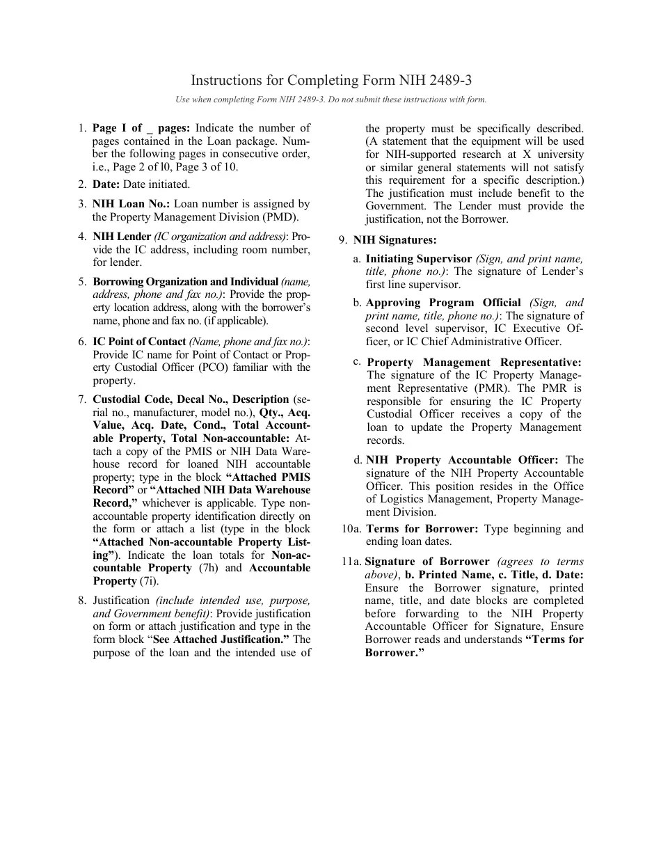 Form NIH24893 Fill Out, Sign Online and Download Fillable PDF