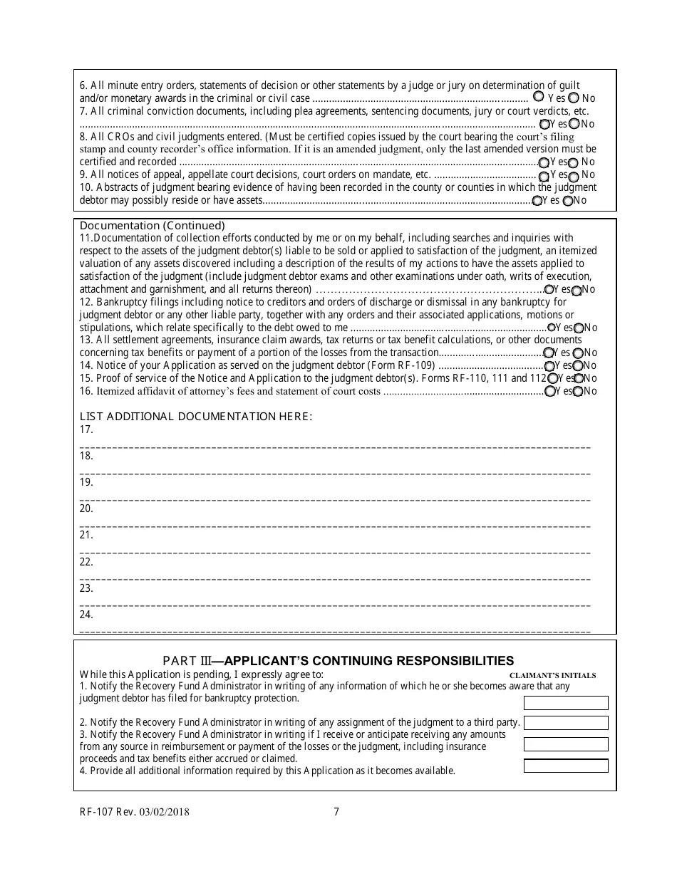 Form RF107 Fill Out, Sign Online and Download Fillable PDF, Arizona Templateroller