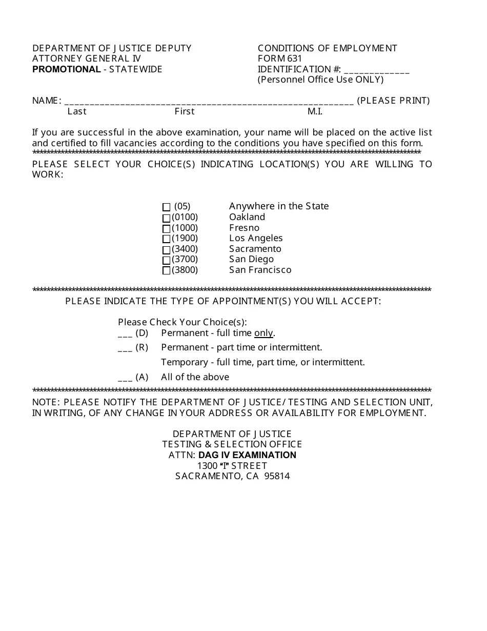 California Deputy Attorney General IV Examination Bulletin Fill Out