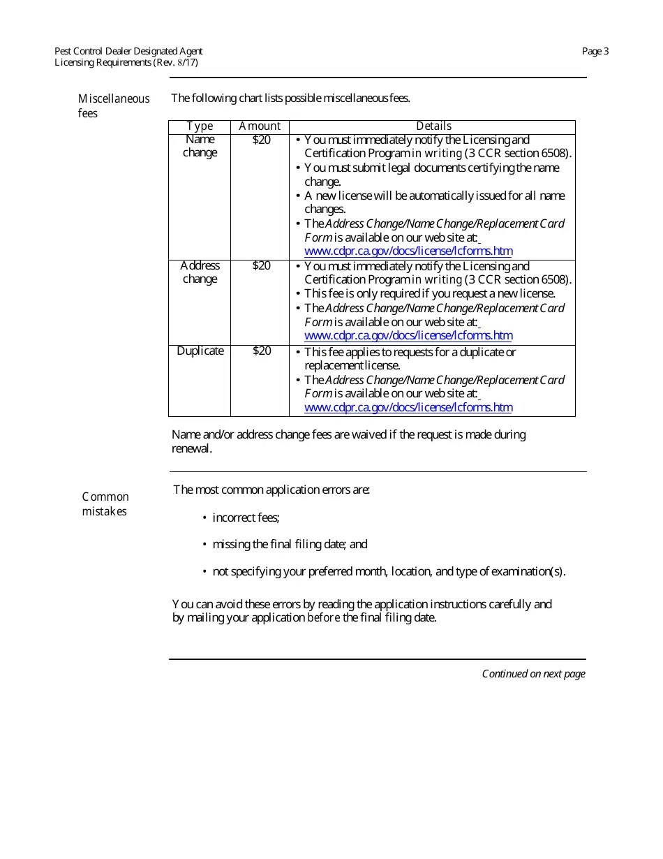 California Pest Control Dealer Designated Agent License Packet Fill