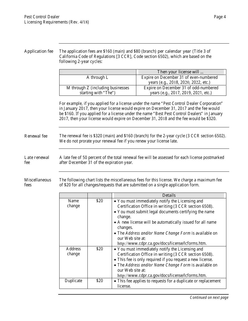 California Pest Control Dealer Business License Packet Fill Out, Sign