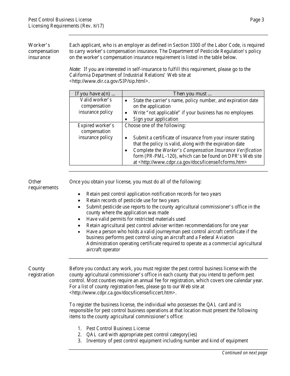 California Pest Control Business License Packet Fill Out, Sign Online