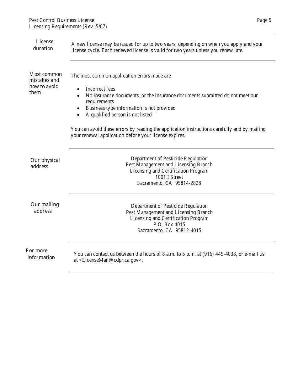 California Pest Control Business License Packet Fill Out, Sign Online