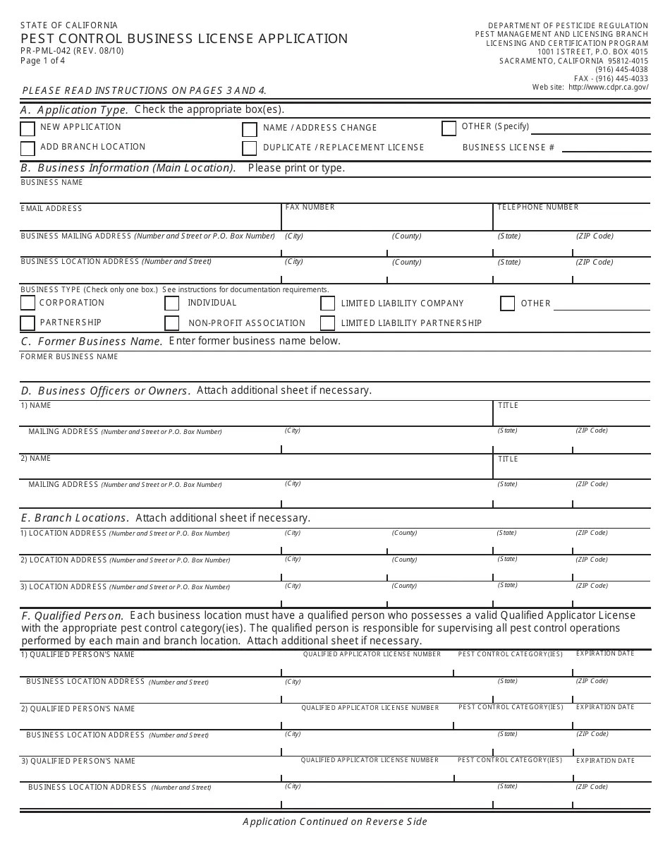 California Pest Control Business License Packet Fill Out, Sign Online