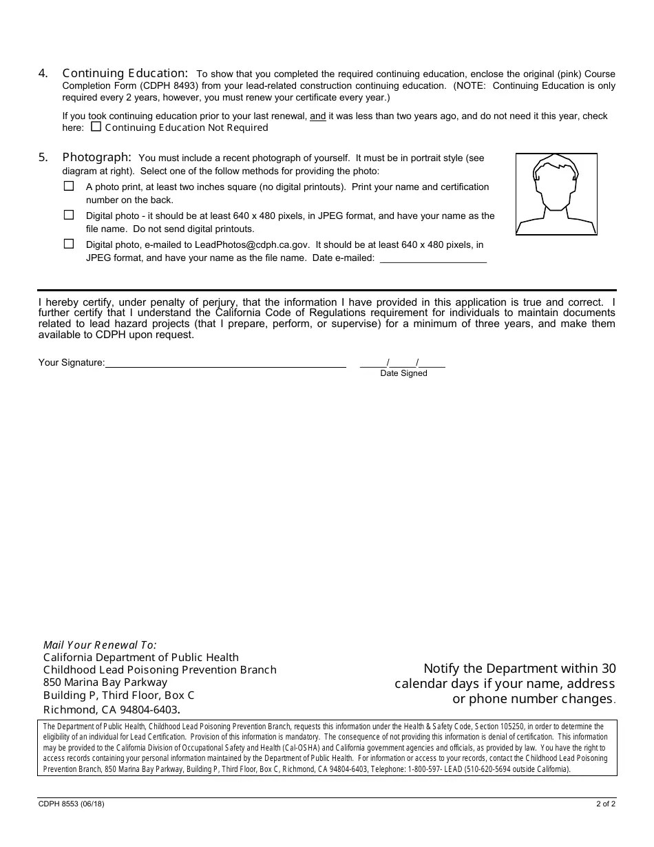 Form CDPH8553 Fill Out, Sign Online and Download Printable PDF