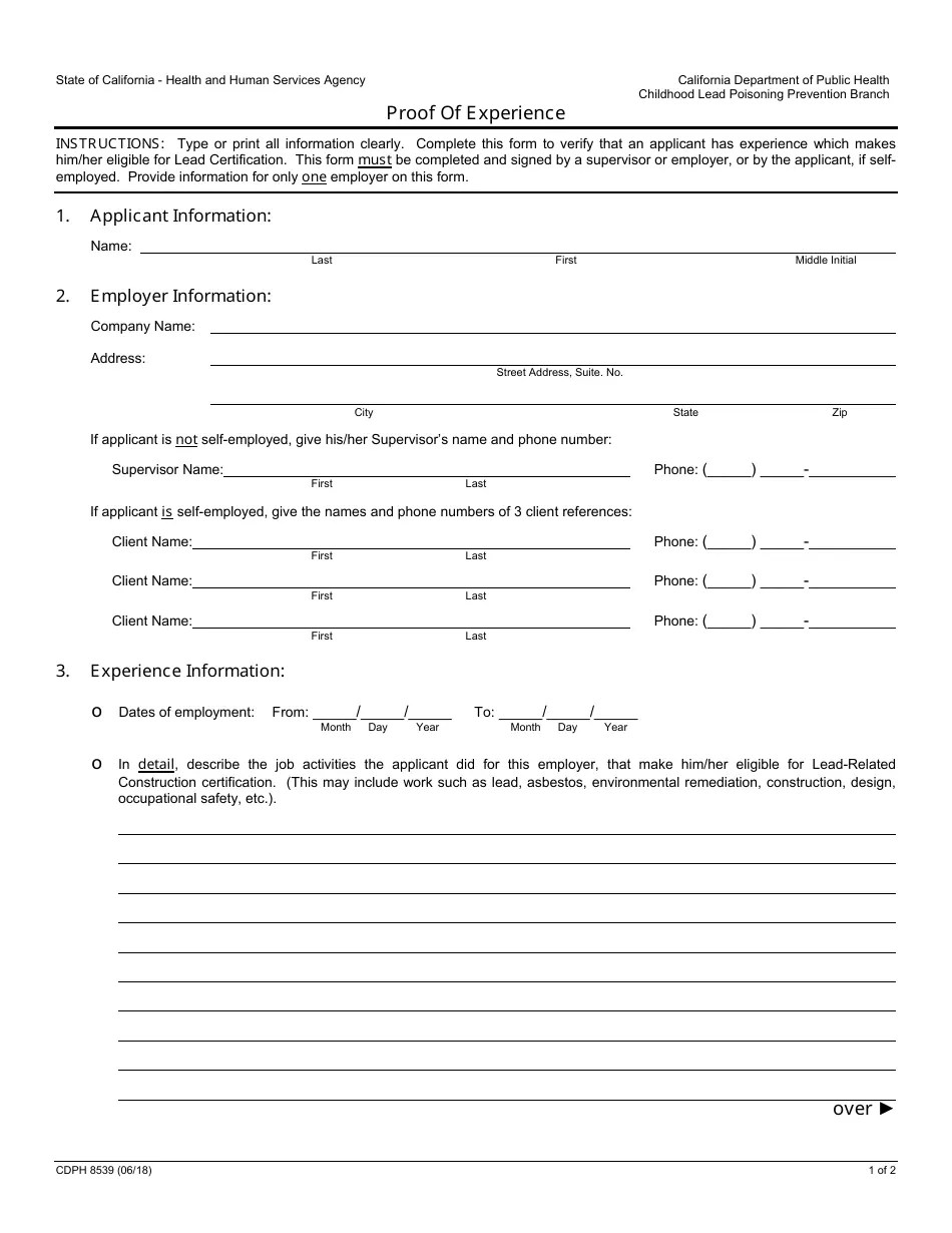 California LeadRelated Construction Certification Application Forms