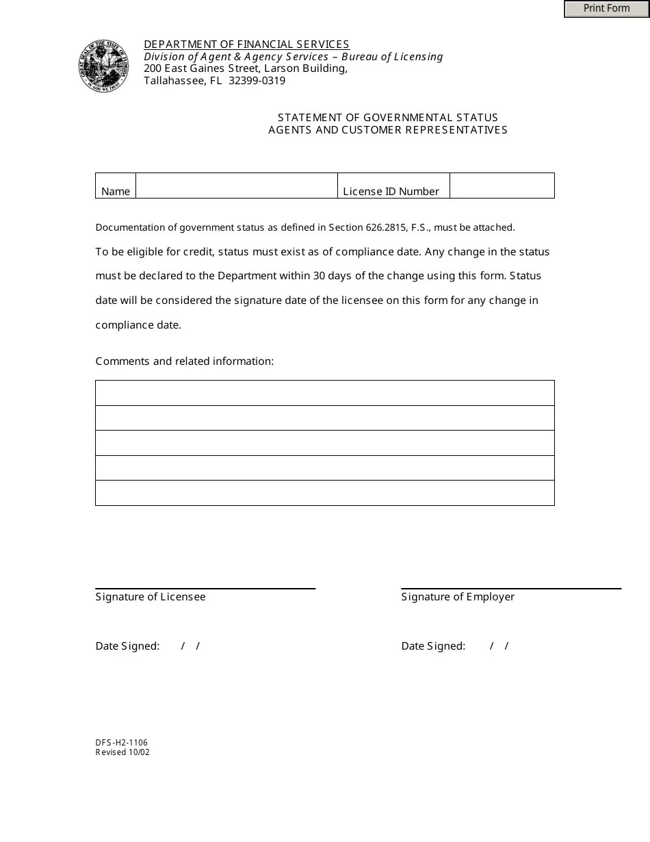 Form DFSH21106 Fill Out, Sign Online and Download Fillable PDF