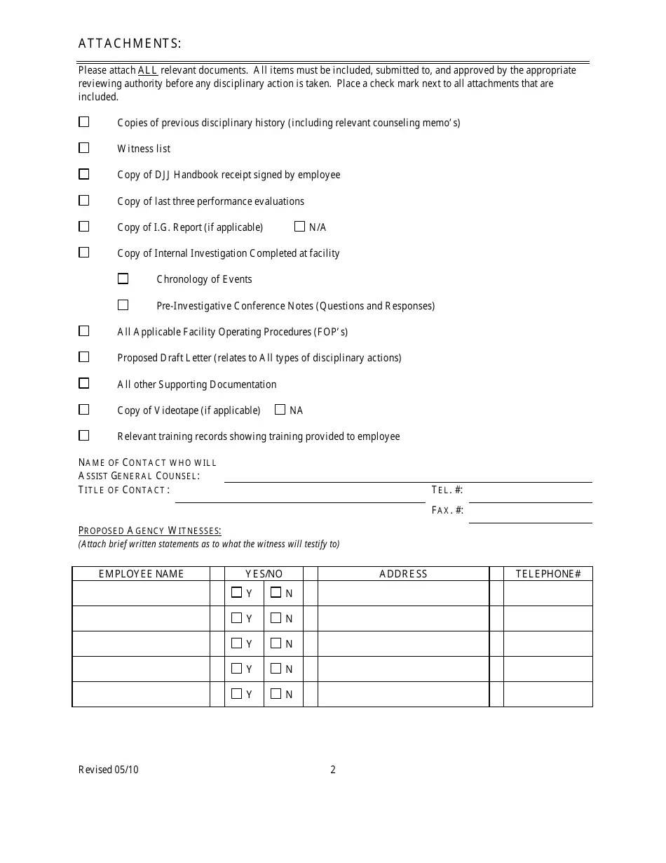 Florida Disciplinary Action Checklist & Approvals Fill Out, Sign