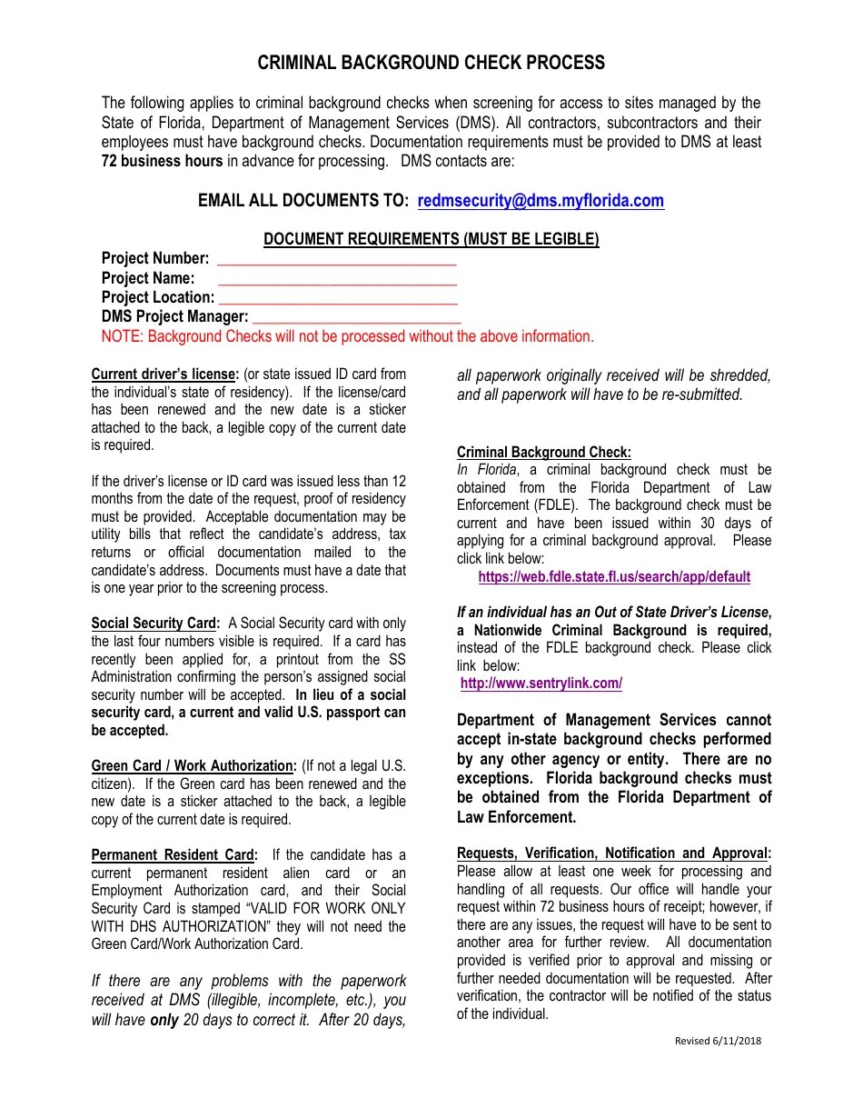 Florida Criminal Background Check Process Fill Out, Sign Online and