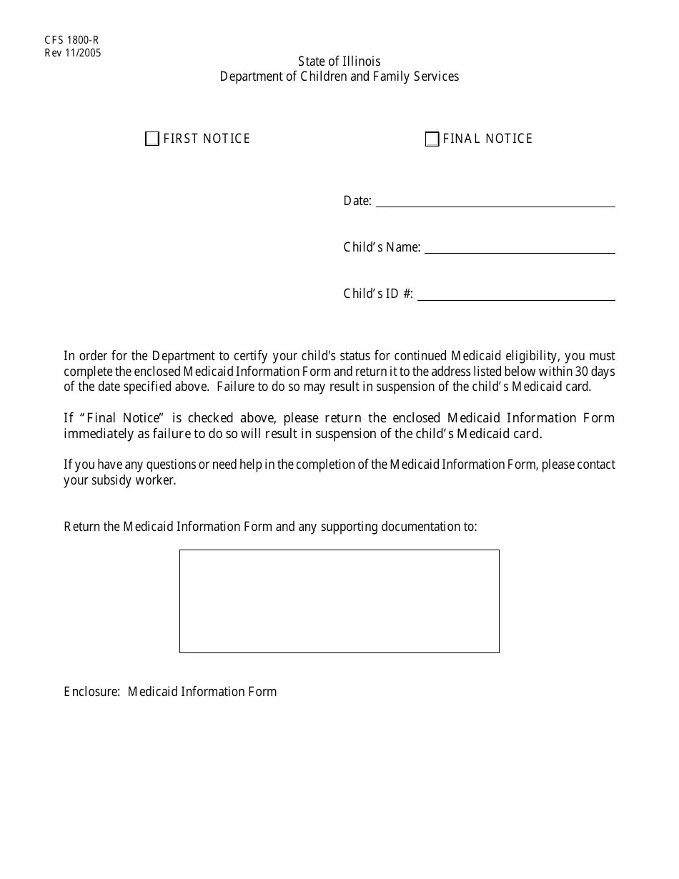 Form CFS1800R Fill Out, Sign Online and Download Fillable PDF, Illinois Templateroller