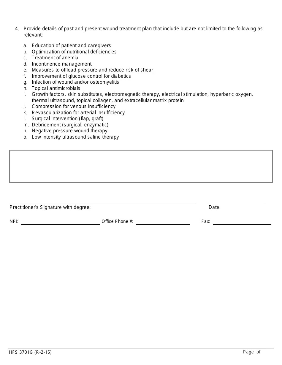 Form HFS3701G Fill Out, Sign Online and Download Fillable PDF