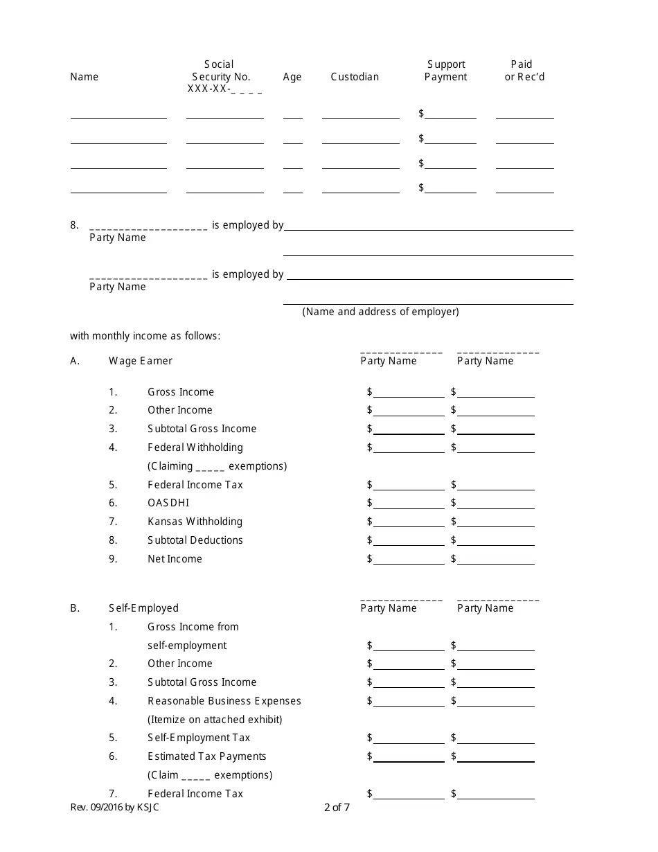 Kansas Domestic Relations Affidavit Form Fill Out, Sign Online and