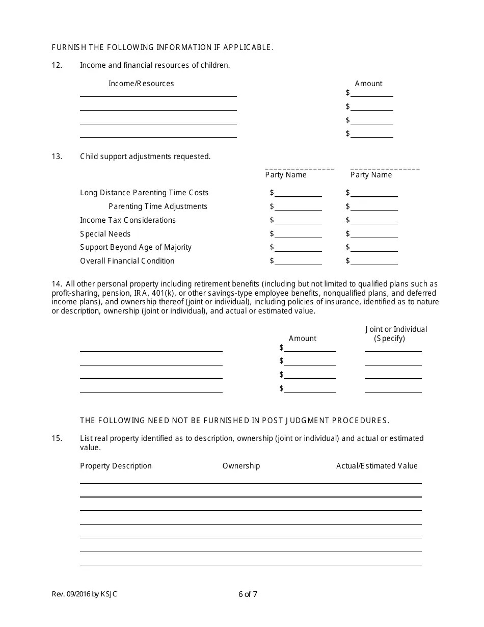 Kansas Domestic Relations Affidavit Form Fill Out, Sign Online and