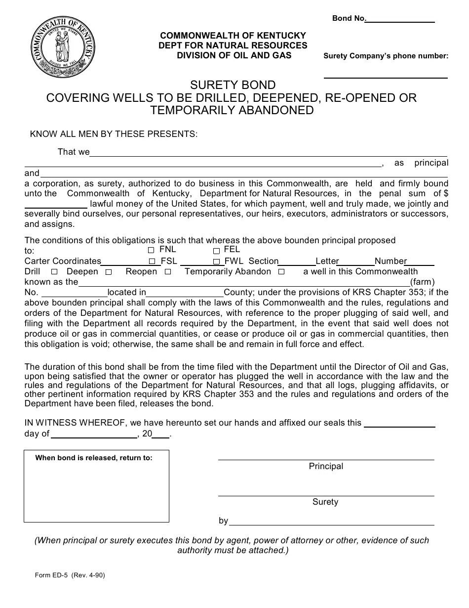 Form ED5 Fill Out, Sign Online and Download Printable PDF, Kentucky