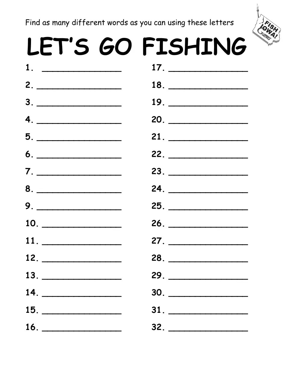 Iowa Let's Go Fishing Activity Sheet Fill Out, Sign Online and