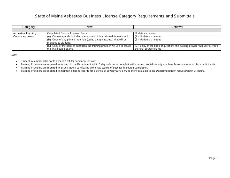 Maine Asbestos or Lead Business License Application Packet Fill Out