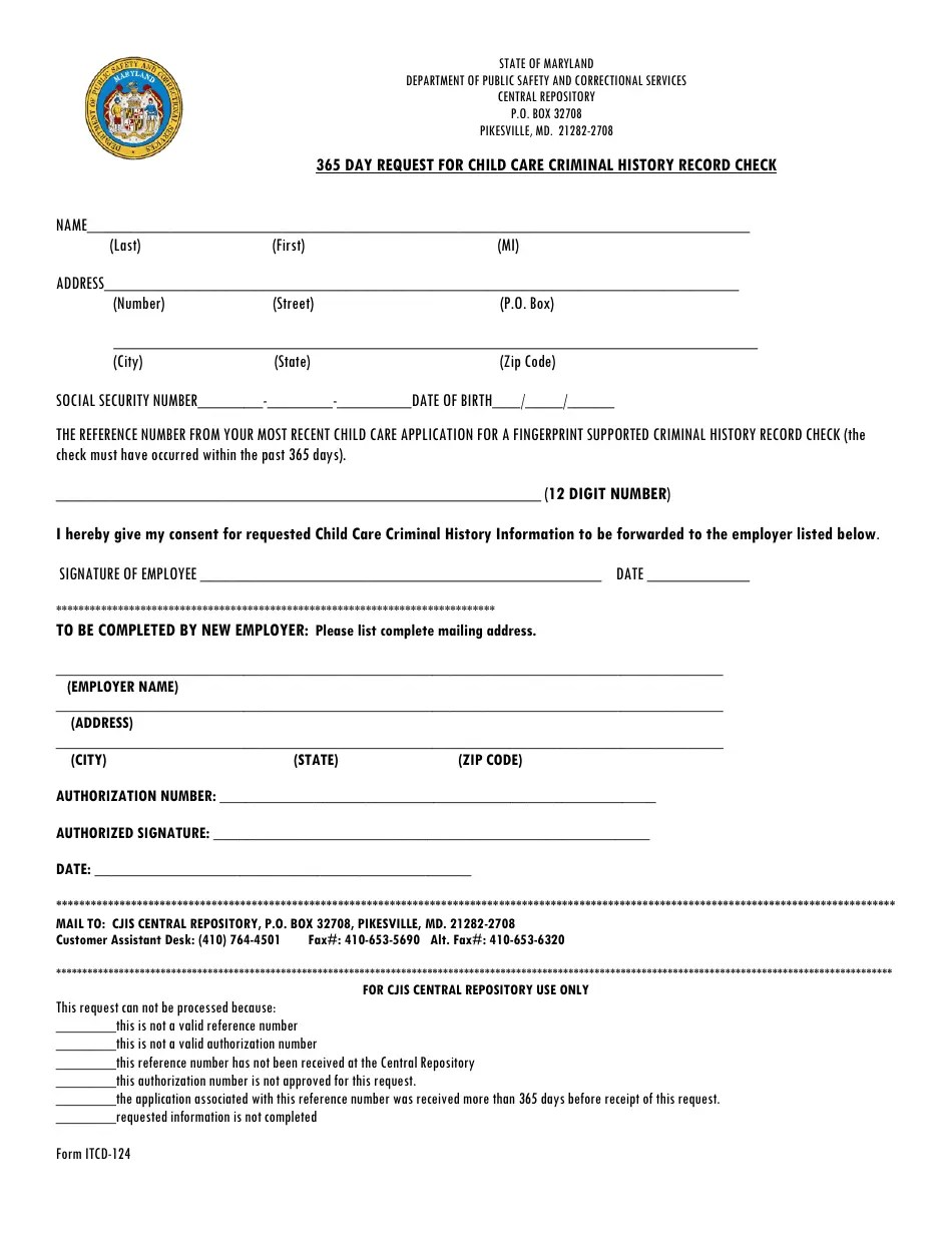 Form ITCD124 Fill Out, Sign Online and Download Printable PDF