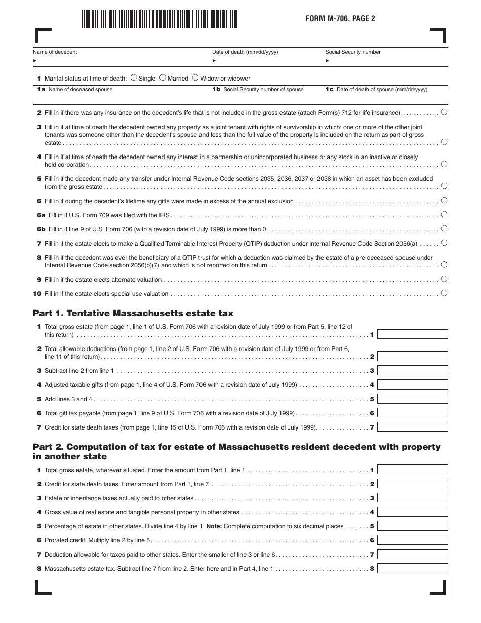 Form M706 Fill Out, Sign Online and Download Printable PDF