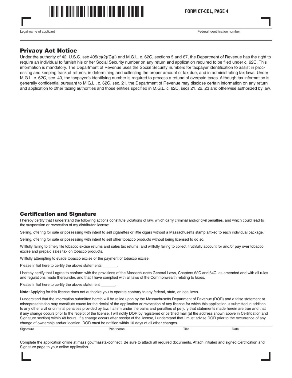 Form CTCDL Download Printable PDF or Fill Online Application for