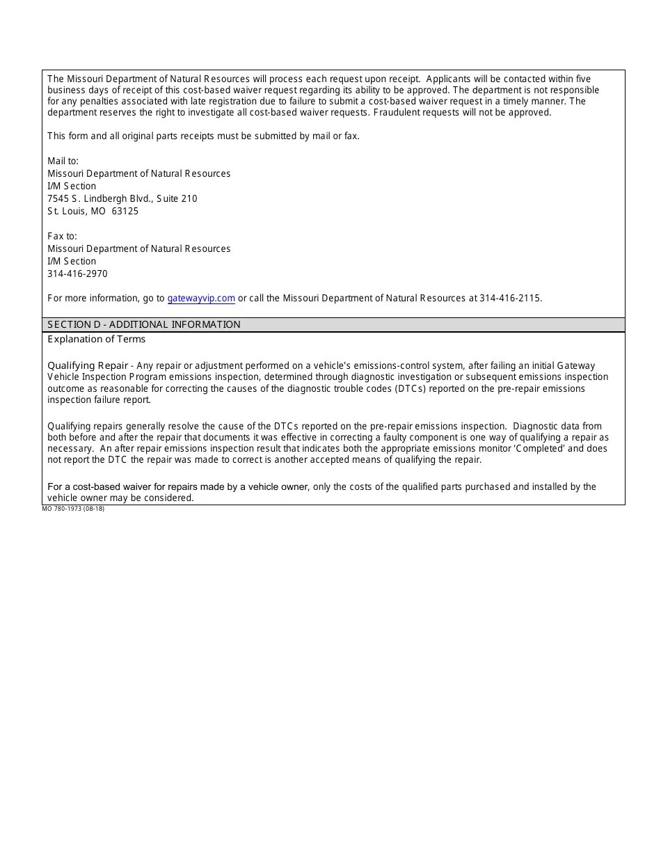 Form MO7801973 Fill Out, Sign Online and Download Fillable PDF