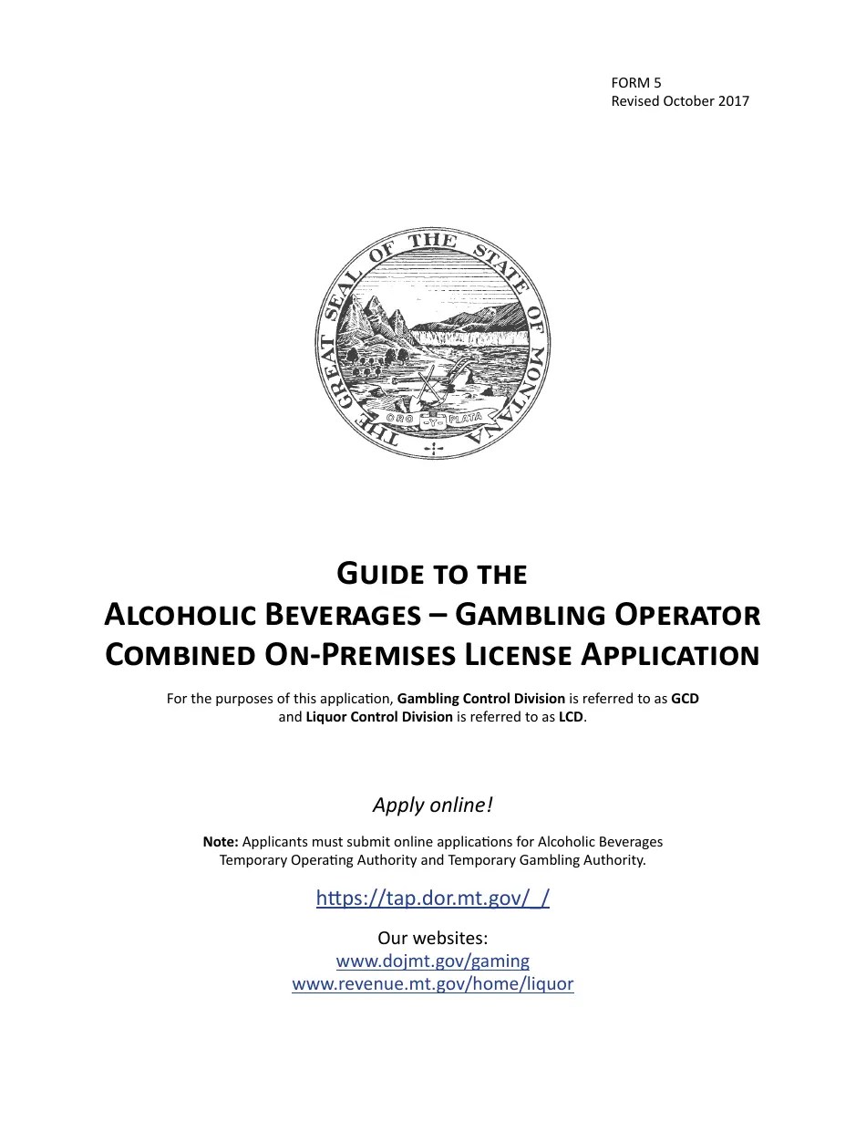 Form 5 Fill Out, Sign Online and Download Fillable PDF, Montana