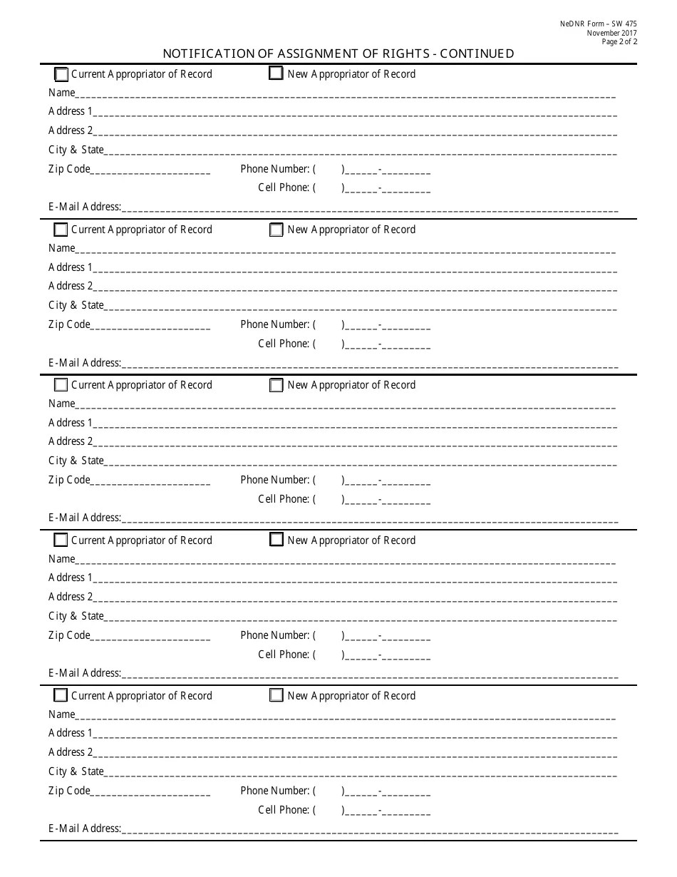 DNR Form SW475 Fill Out, Sign Online and Download Fillable PDF