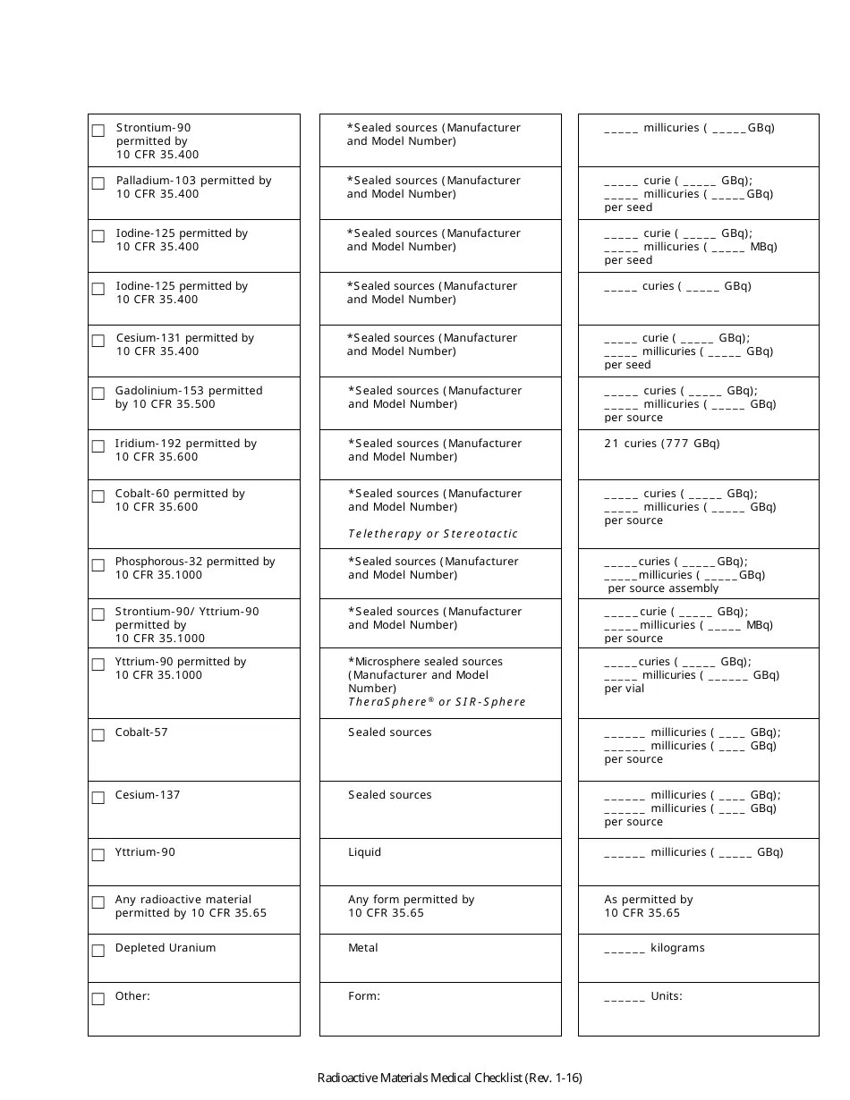 Nevada New / Renewal Medical License Checklist radioactive Materials