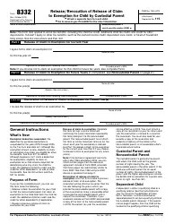 IRS Form 8332 - Fill Out, Sign Online and Download Fillable PDF