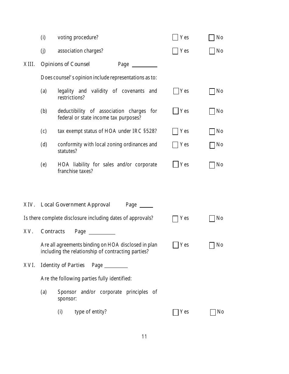 New York Questionnaire for Homeowners Association Offering Plans Fill